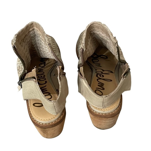 Sam Edelman Cooper Woven Leather Peep Toe Sandals Size 6.5 Block Heel - Picture 11 of 11